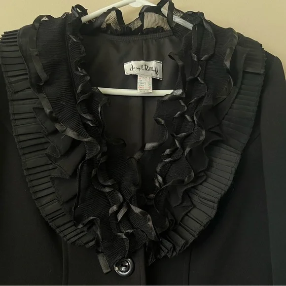 Joseph Ribkoff Ruffle Collar Blazer Size 8 - Picture 5 of 9